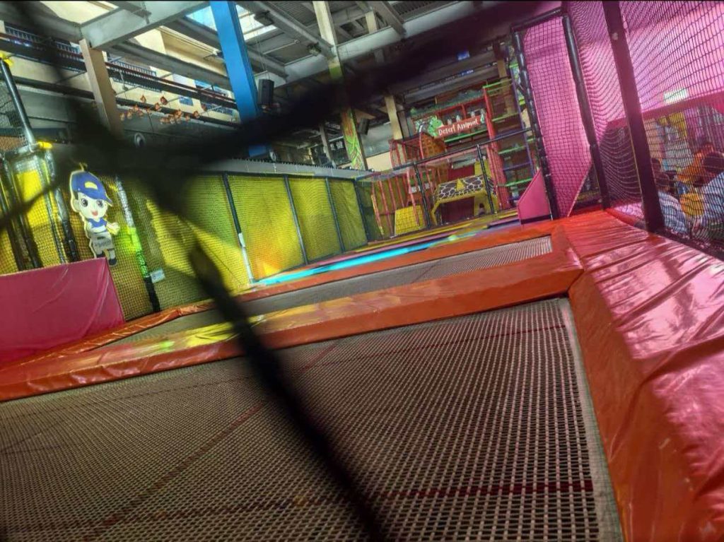 Trampoline & Rope Course Park - side view