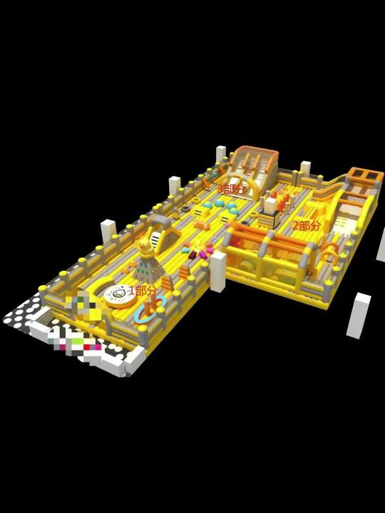 Inflatable bounce castle - in operation