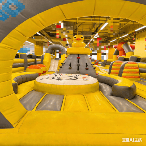 Inflatable bounce castle - close-up details