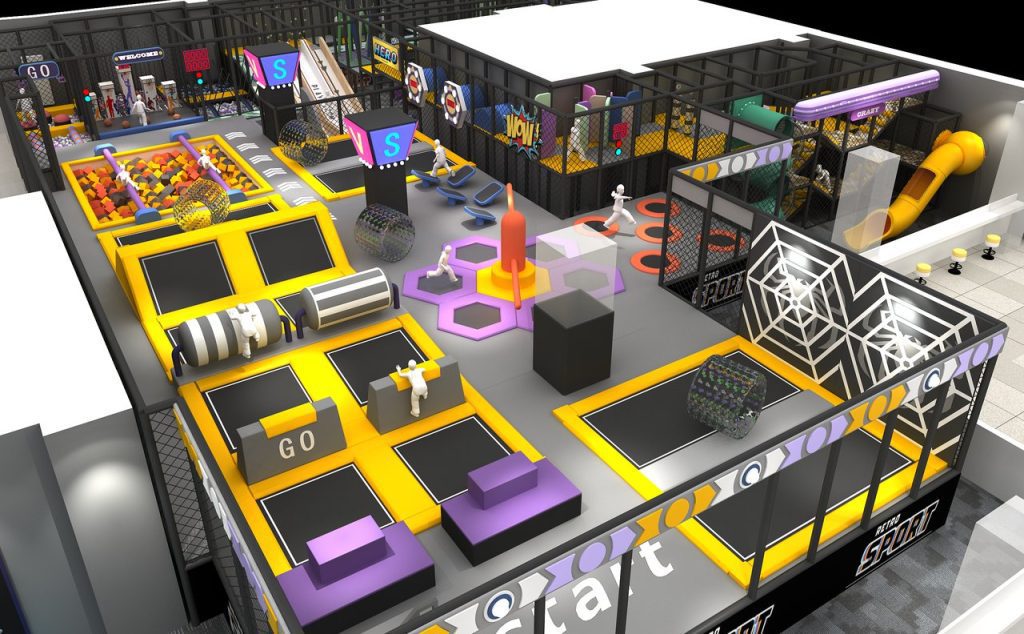 800㎡ Indoor Sports Park Overview - Professional Trampoline Arena Beijing