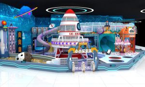 6-meter LE-ENJOY rocket ship indoor adventure playground equipment with spiral slide