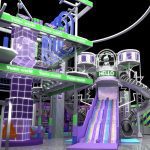 150m2 mall adventure playground equipment with Yume World theme and HELLO tower