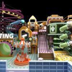 High-rise indoor playground purple spiral climbing frame 6m rocket structure