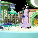 Indoor playground ball pool ENJOY entrance green tunnel slide