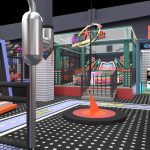 JUMP zone with crazy spinning wheel and archery game area