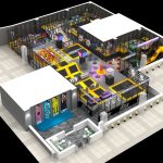 3D Rendering of Indoor Sports Park - Trampoline Arena Design