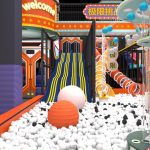 Extreme challenge zone with ball pit and welcome entrance