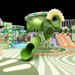 Green pipe slide indoor kids playground equipment SPORT area