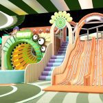 Orange wave slide indoor kids playground equipment BALL POOL