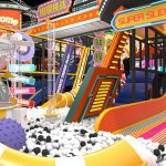 SUPER SLIDE area with panoramic view of challenge courses