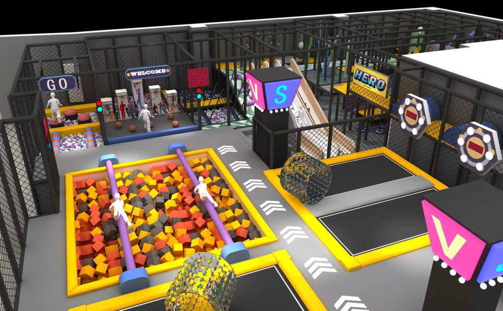 Professional Trampoline Core Area - Indoor Sports Park Beijing
