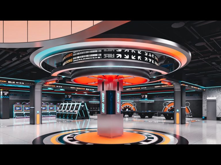 1800sqm Captain Lightning Family Entertainment Center main-entrance-cyber-core - GO2AMUSE