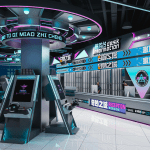 Family entertainment center reception desk with information counter - GO2AMUSE