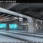 Professional bowling lanes with modern lane lighting in sports complex