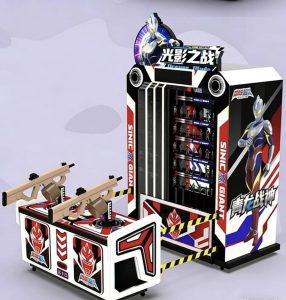 Elite Commando Double Shooting Arcade Machine - in operation