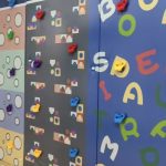 660sqm purple indoor playground colorful rock climbing wall - GO2AMUSE