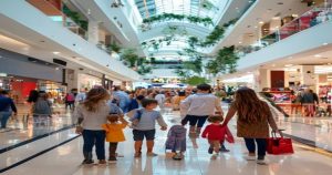 Premium shopping mall location with high foot traffic