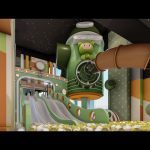 Green Rocket Slide with Ball Pool