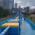 80m water obstacle course equipment dual slide overview