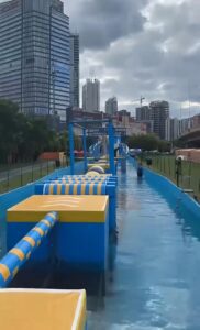 80m water obstacle course equipment dual slide overview