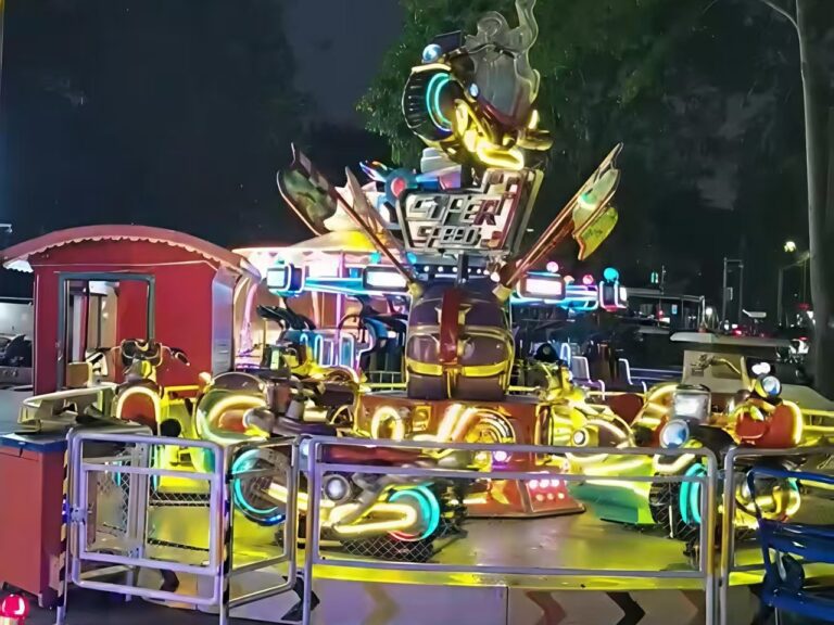 Crazy Motorcycle Ride Overview - Electric amusement ride with motorcycle seats